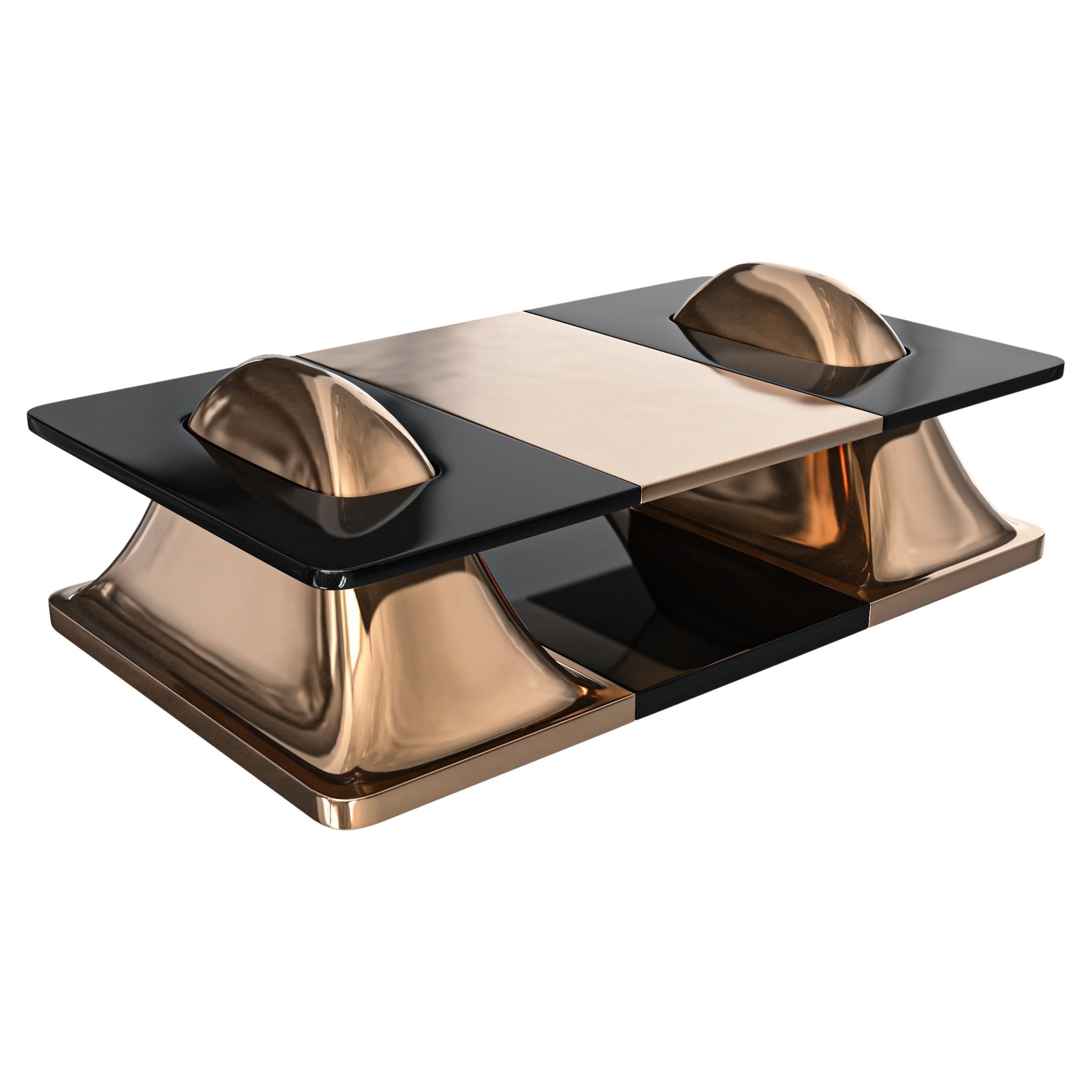 "Ponte Milvio" Coffee Table With Bronze, Handcrafted, Istanbul For Sale