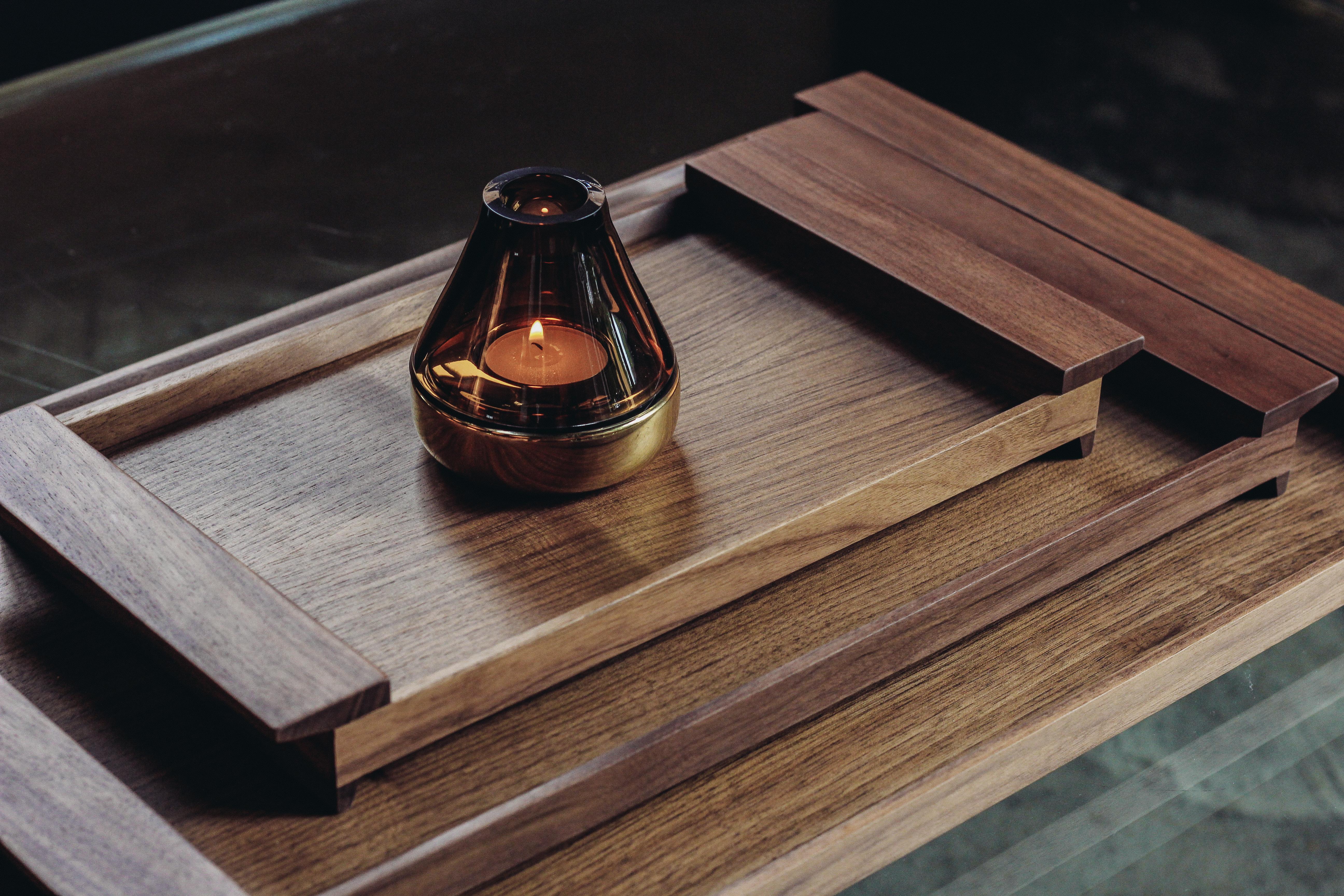 Ponte Tray Large in Walnut Handcrafted in Portugal by Origin Made In New Condition For Sale In Porto, 13