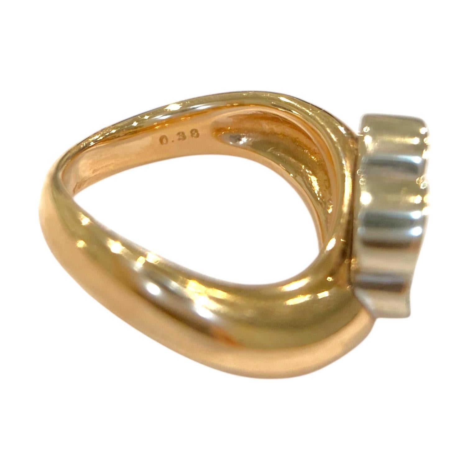 Ponte Vecchio Bague fleur en diamant pavé 18K en vente 2