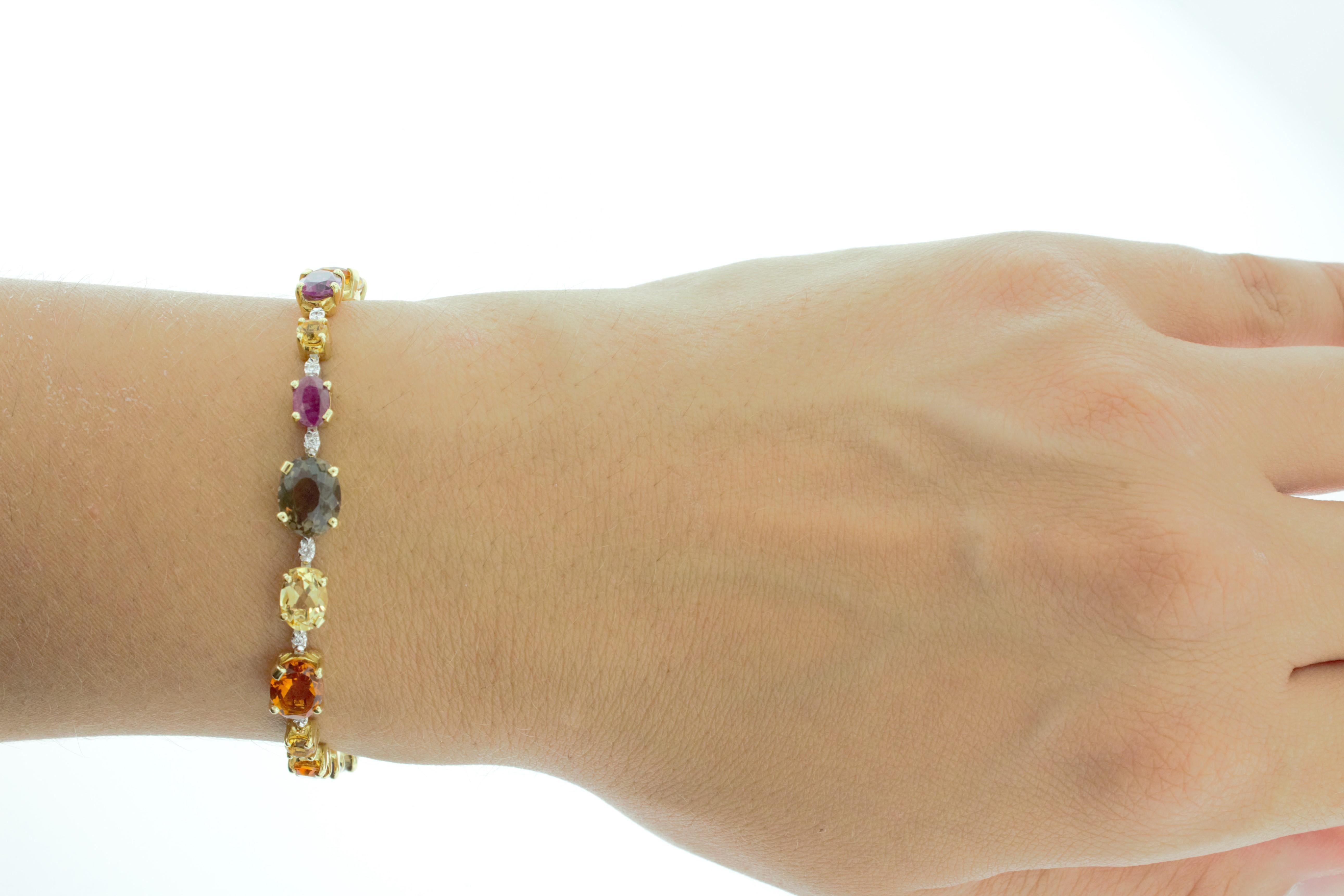 Ponte Vecchio 18 Karat Yellow and White Gold Multi Gemstone and Diamond ...