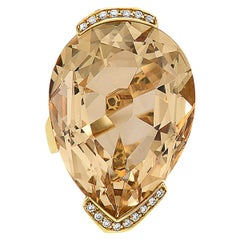 Ponte Vecchio Gioielli 45.10ct. Citrine & Diamond Cocktail Ring