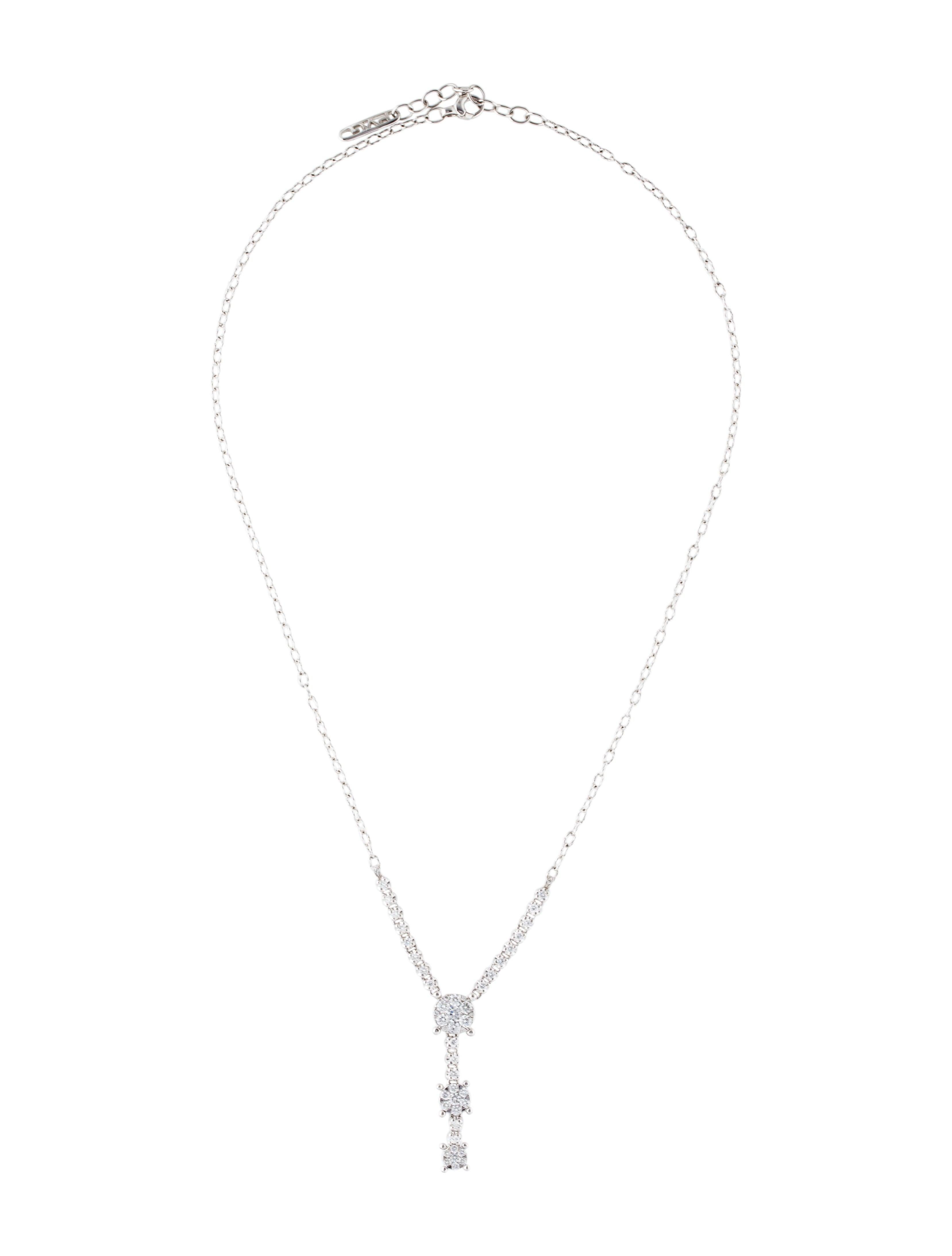 Round Cut Ponte Vecchio Gioielli Diamond Lavalier Necklace For Sale