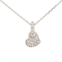 Ponte Vecchio - Collier avec pendentif en forme de cœur et diamants - Or blanc