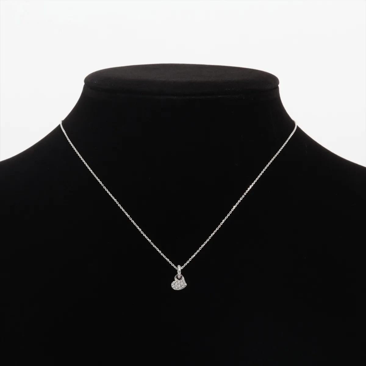 Collana con ciondolo a forma di cuore in oro bianco di Ponte Vecchio in vendita 1