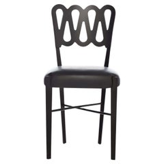 Ponti 969 Black Leather Chair By Gio Ponti