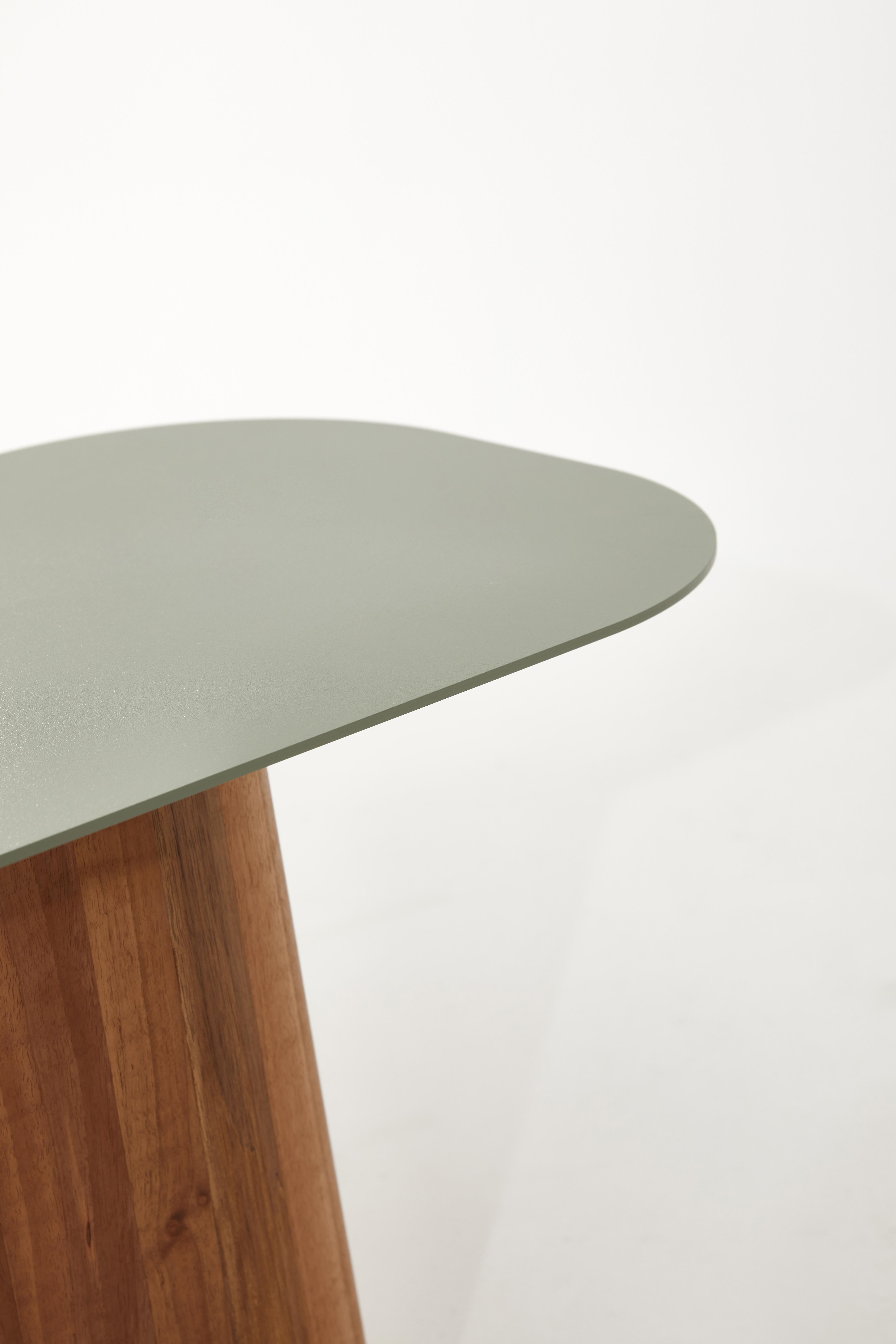 Post-Modern Ponti Coffee Table in Natural Walnut Wood And Steel by Heilig Objects For Sale