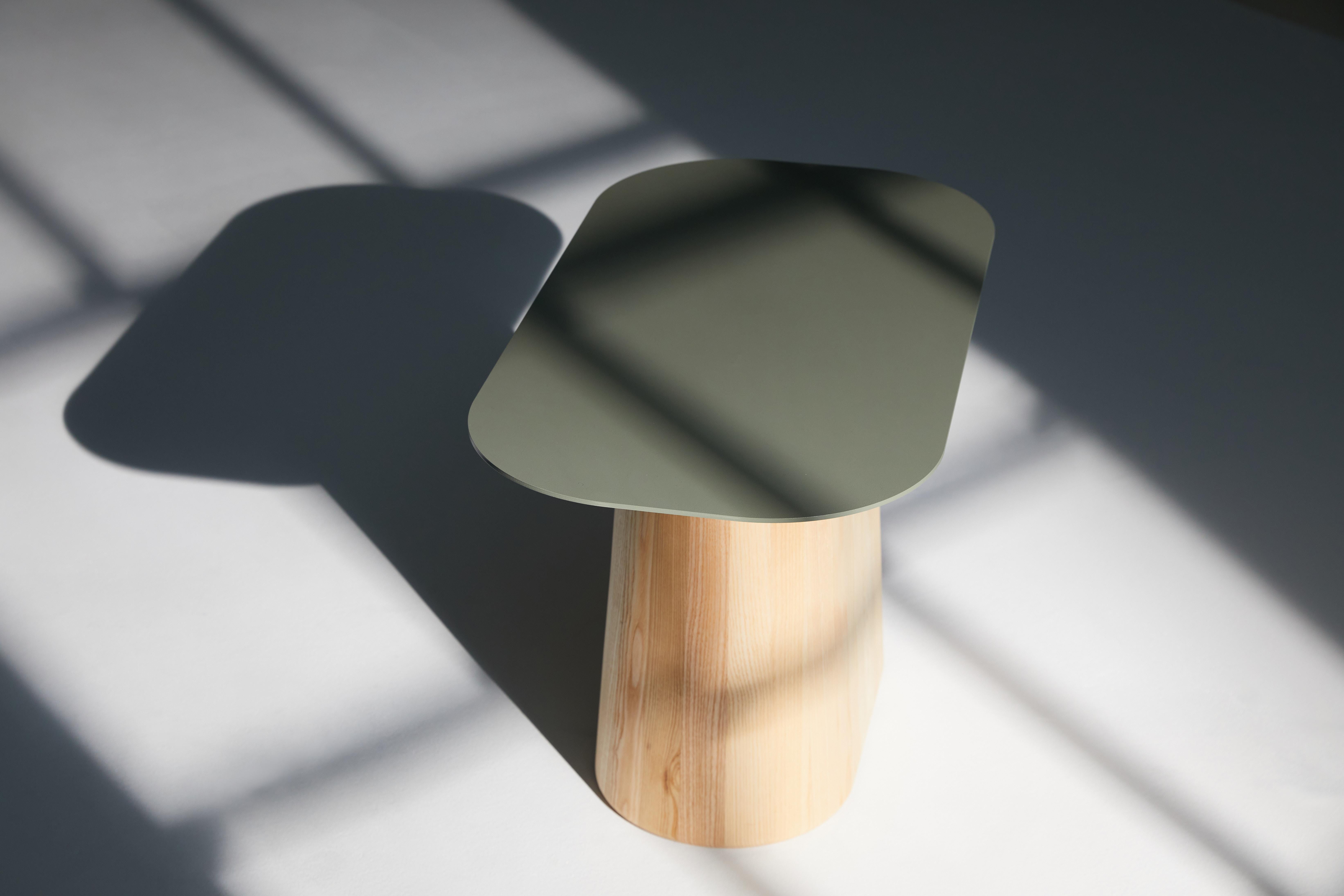 Contemporary Ponti Coffee Table in Natural Walnut Wood And Steel by Heilig Objects For Sale