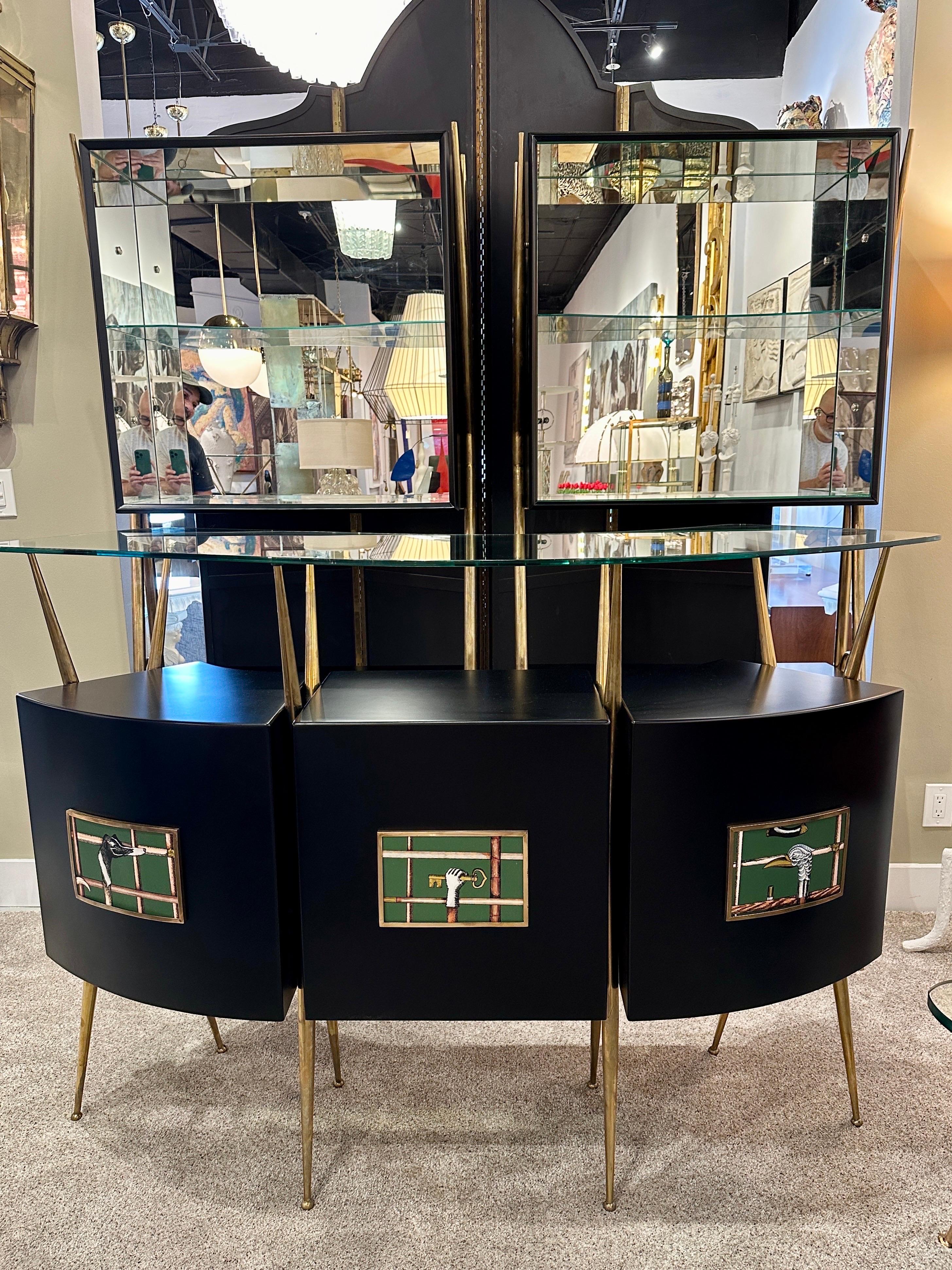 Ponti Style Five-Piece Italian Mid-Century Bar Set 11