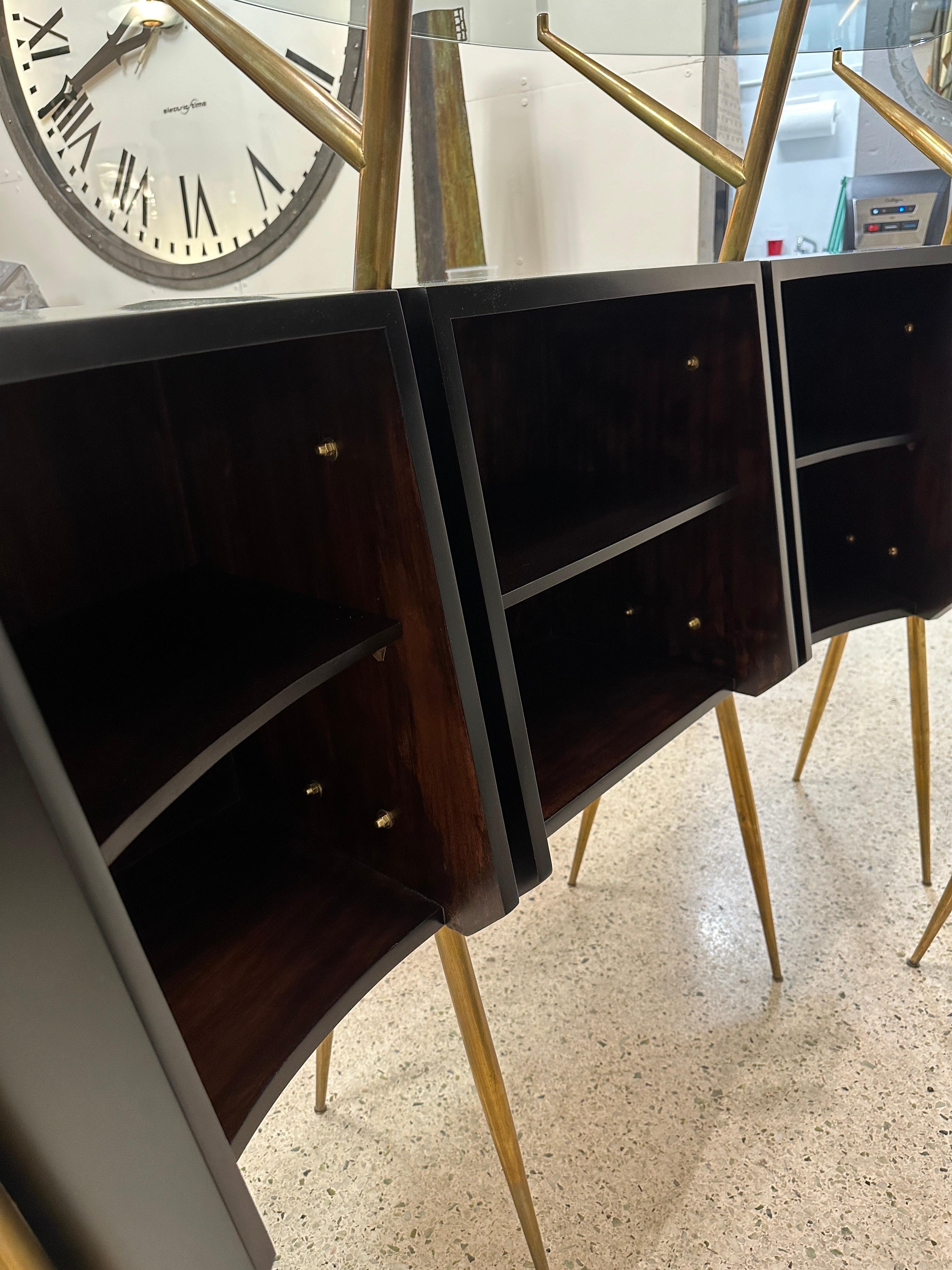 Ponti Style Four-Piece Italian Mid-Century Bar Set In Good Condition For Sale In East Hampton, NY