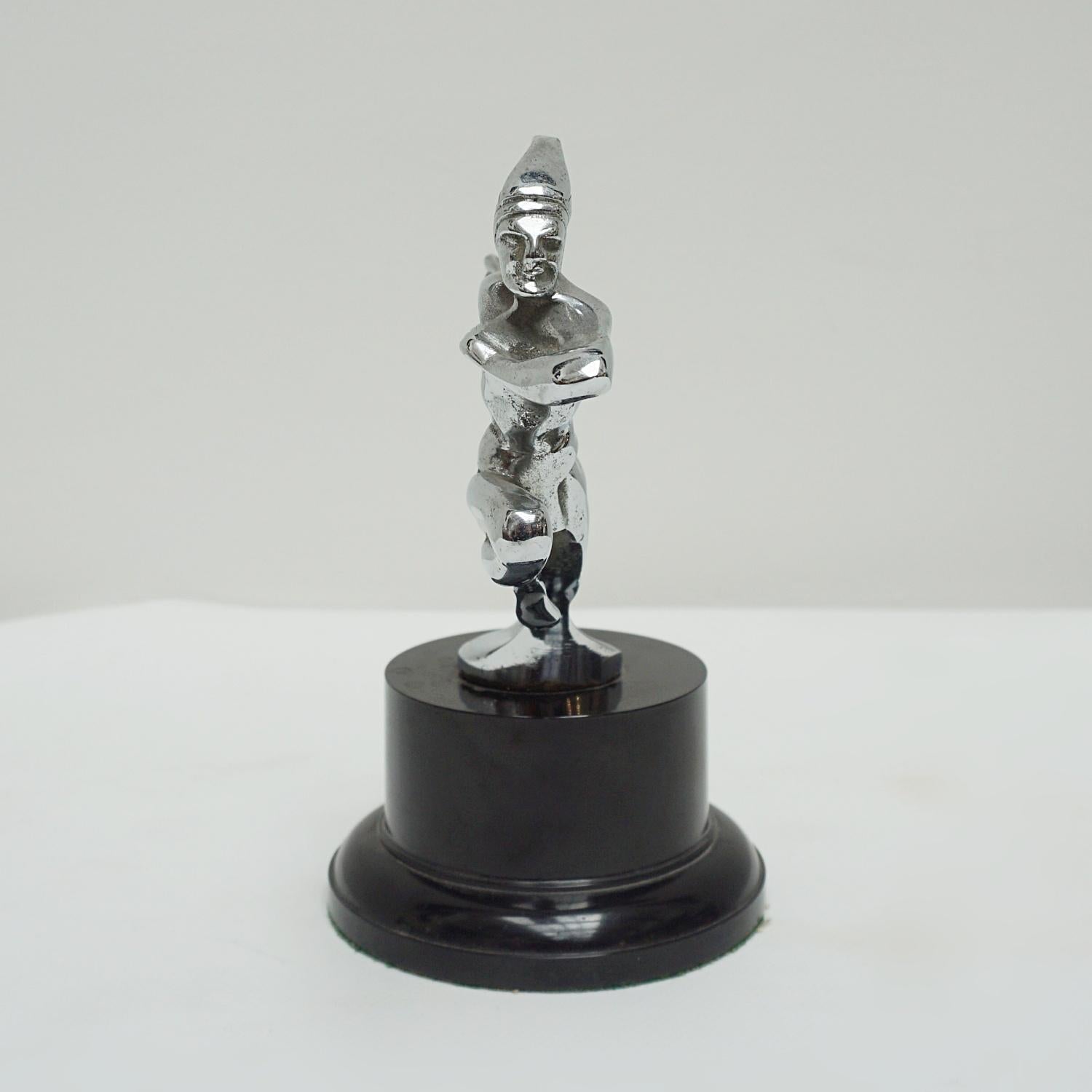Pontiac Running Chief 1930s Nickel Plated Mascot In Good Condition In Forest Row, East Sussex