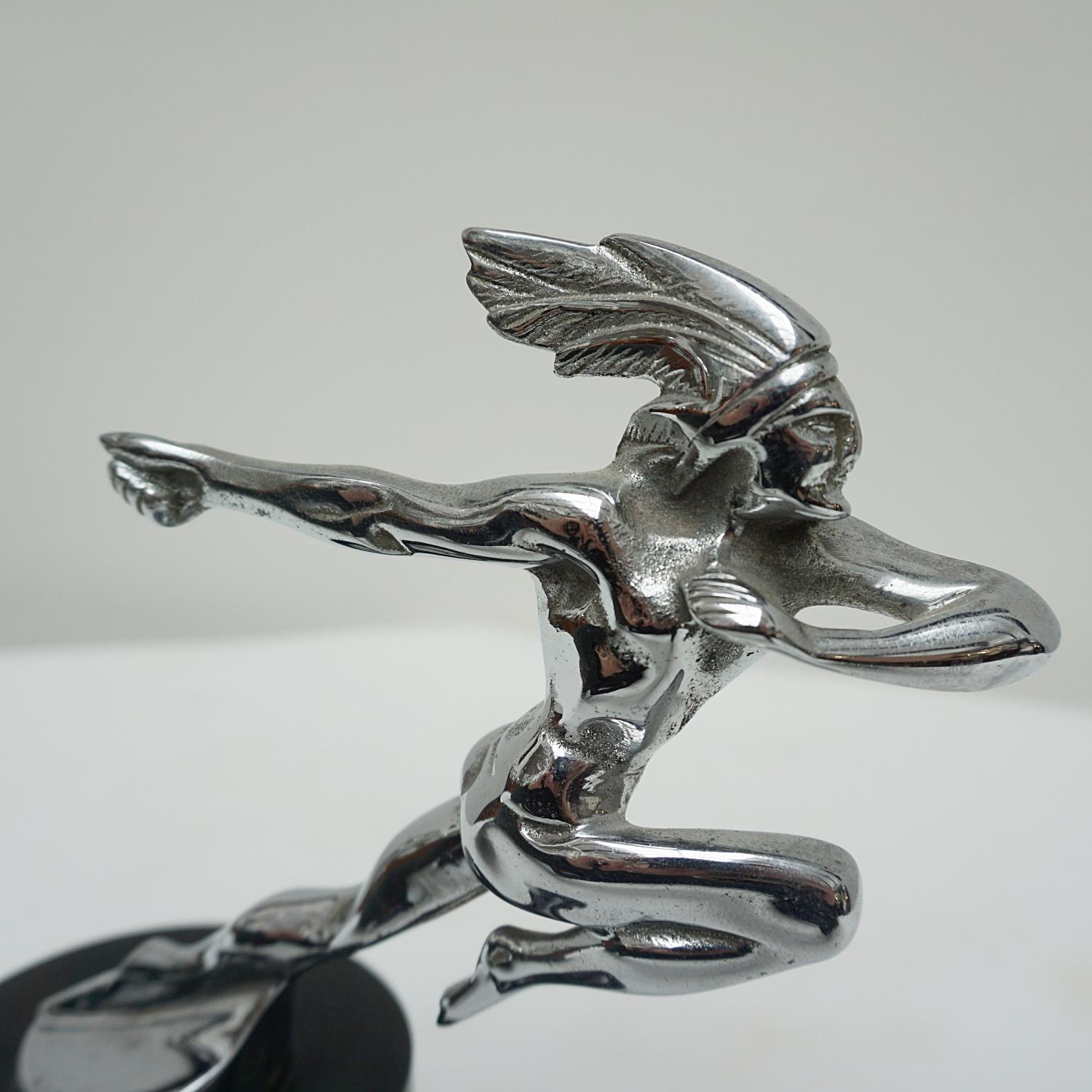 Pontiac Running Chief 1930s Nickel Plated Mascot 4