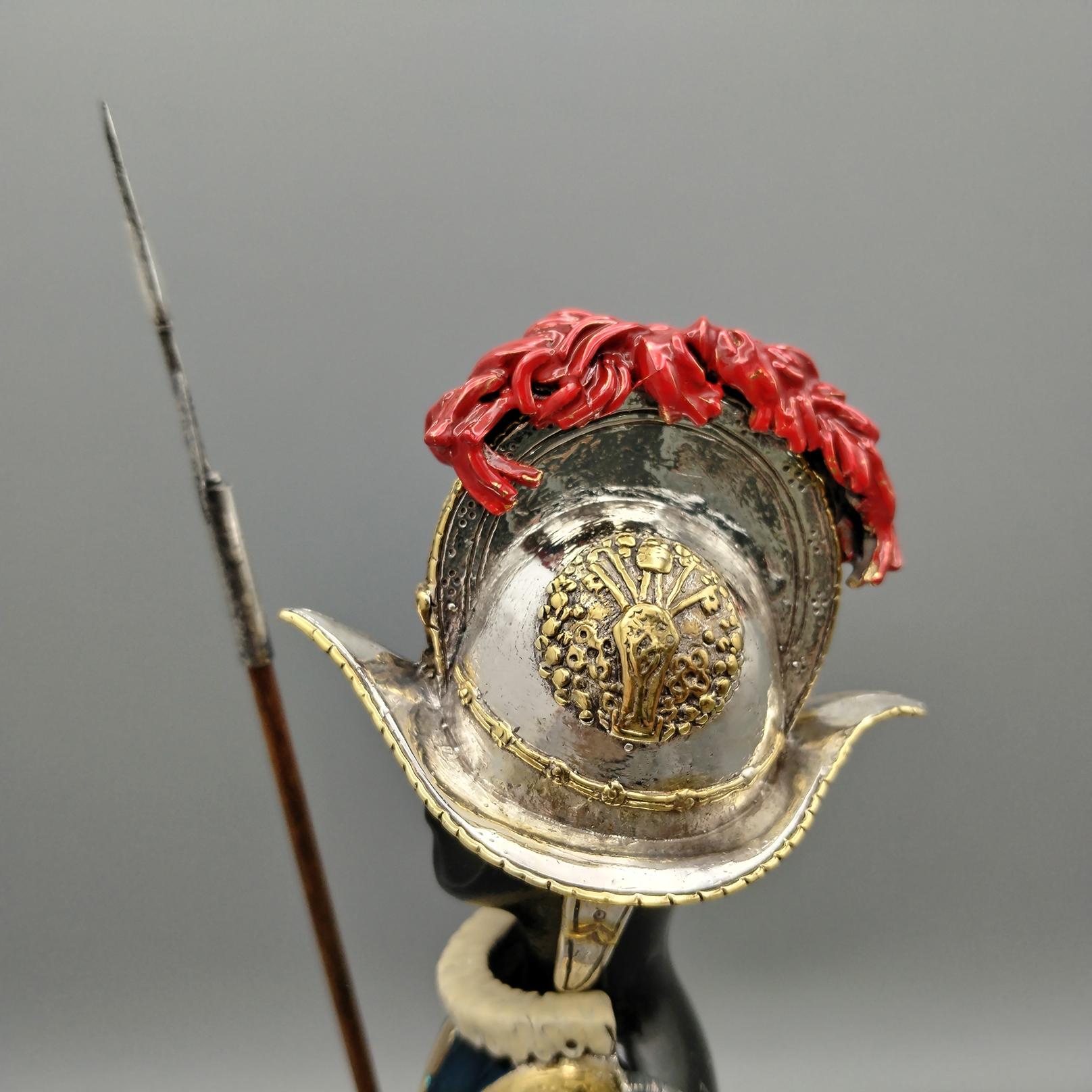 Smaltato Pontifical Guard Uniform - Swiss Guard in Sterling silver with enamel and gold in vendita