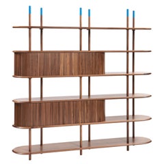 Bookcase, partially closed cabinet, separator cabinet for environments, storage 