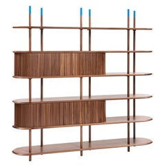 Libreria artigianale contemporanea, mensole, scaffali, credenza in legno Cabinet Medulum