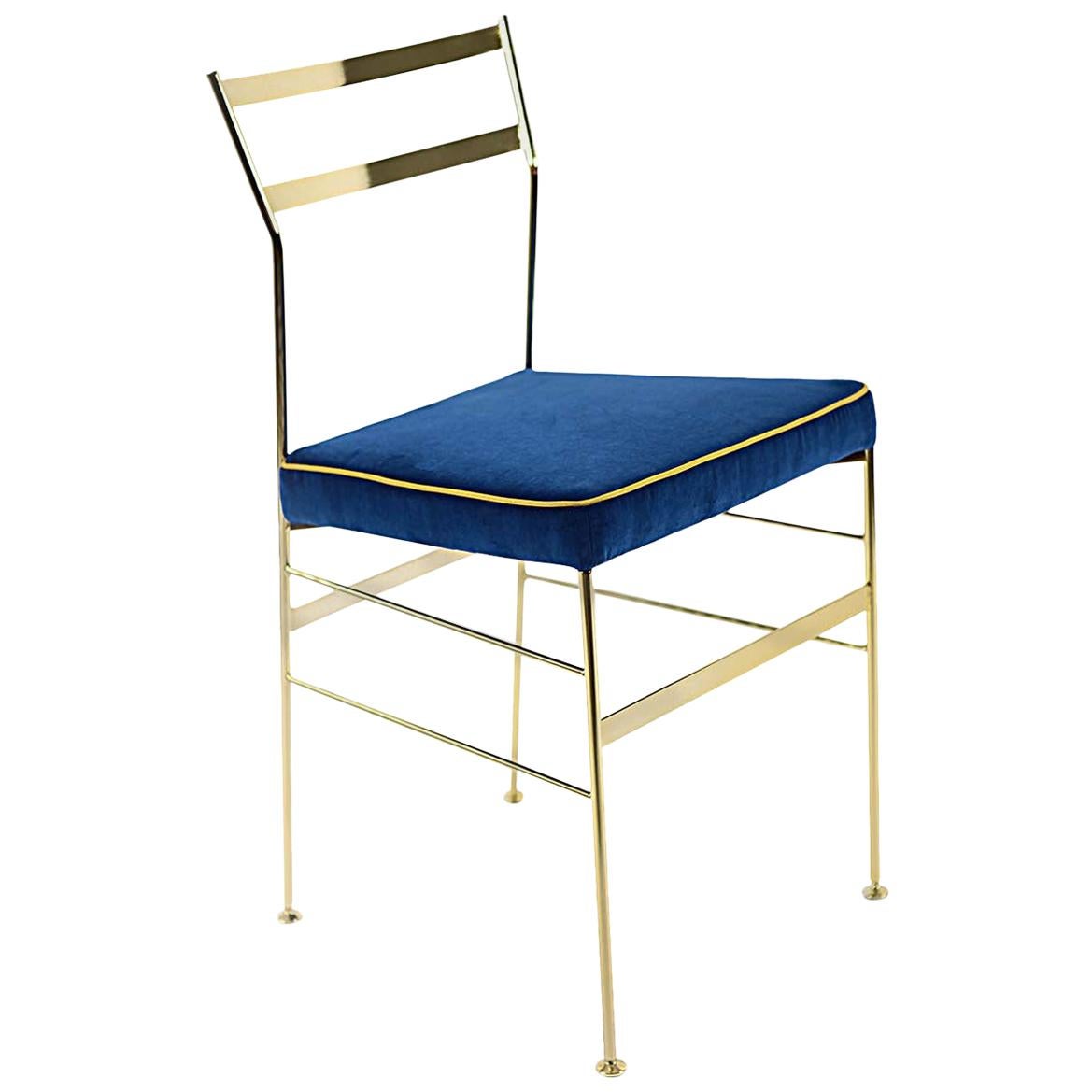 Pontina Gold and Blue Chair by Sotow