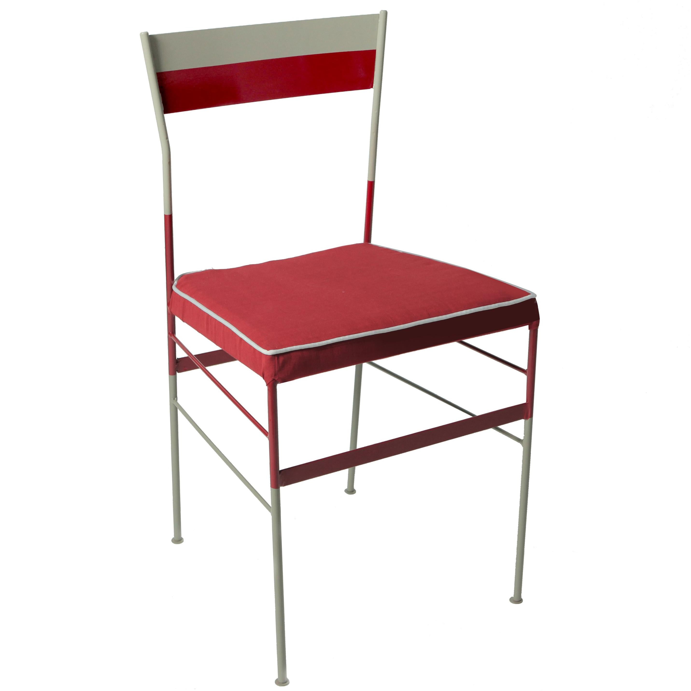 Pontina Rosso Grey Chair Made in Italy For Sale