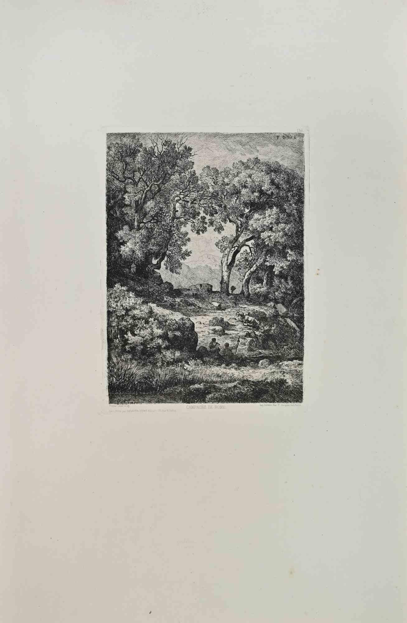 Campagne de Rome is an artwork realized by Pontus Cinier in the 1870s.

Etching.

Image size: 23 x 17. 

Good condition. 



Realized for the "Société des Aquafortistes. Born on the initiative of the publisher Alfred Cadart, the Société des