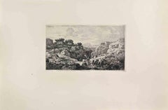 Paysage d'Italie – Radierung von Pontus Cinier – 1860er Jahre