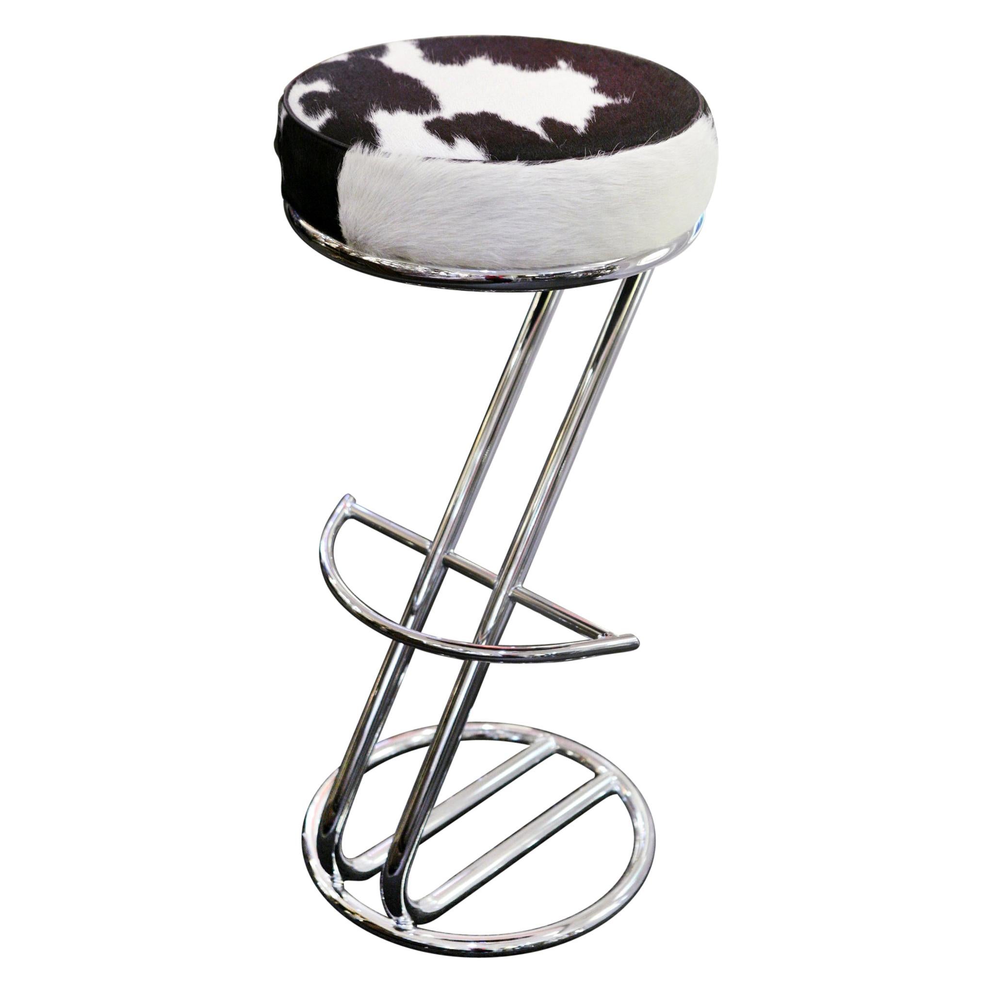 Pony 1 Bar Stool with Polished Stainless Steel Base