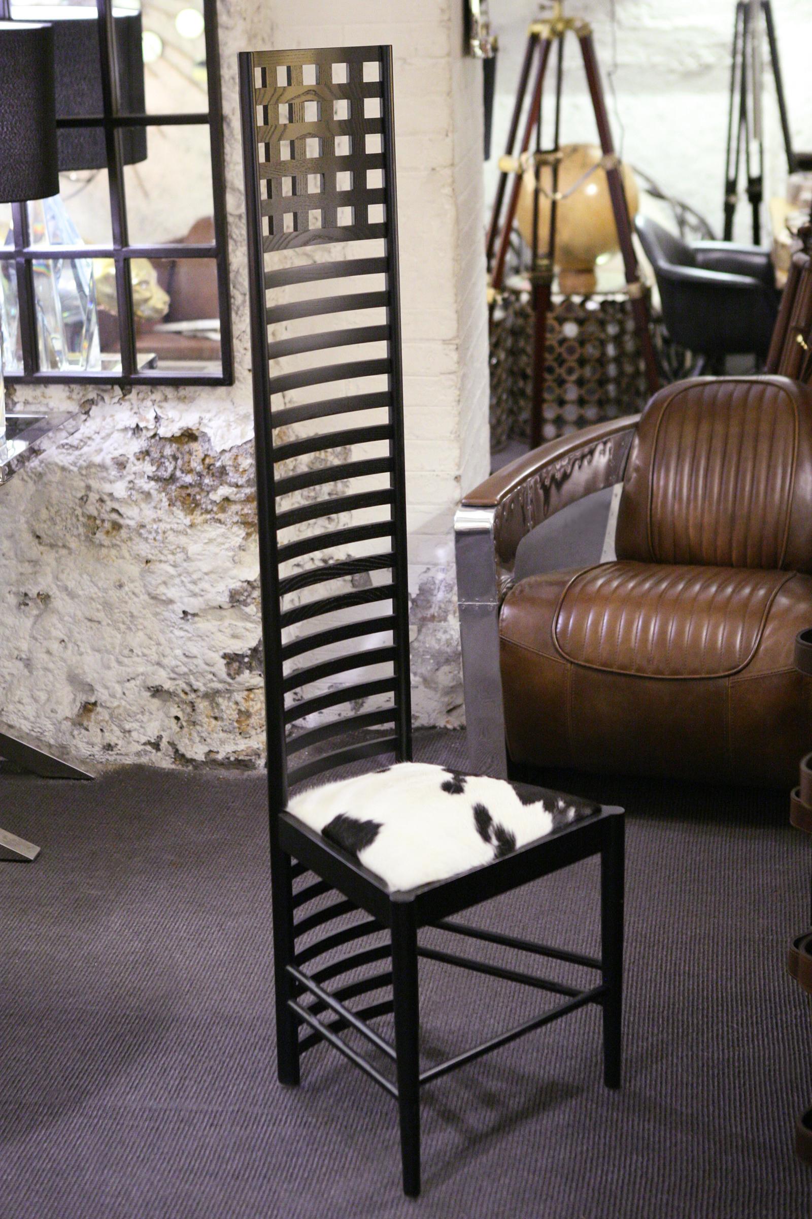 Pony 1 Macintosh-Stuhl aus massivem Eschenholz mit schwarzer Oberfläche (Handgefertigt)