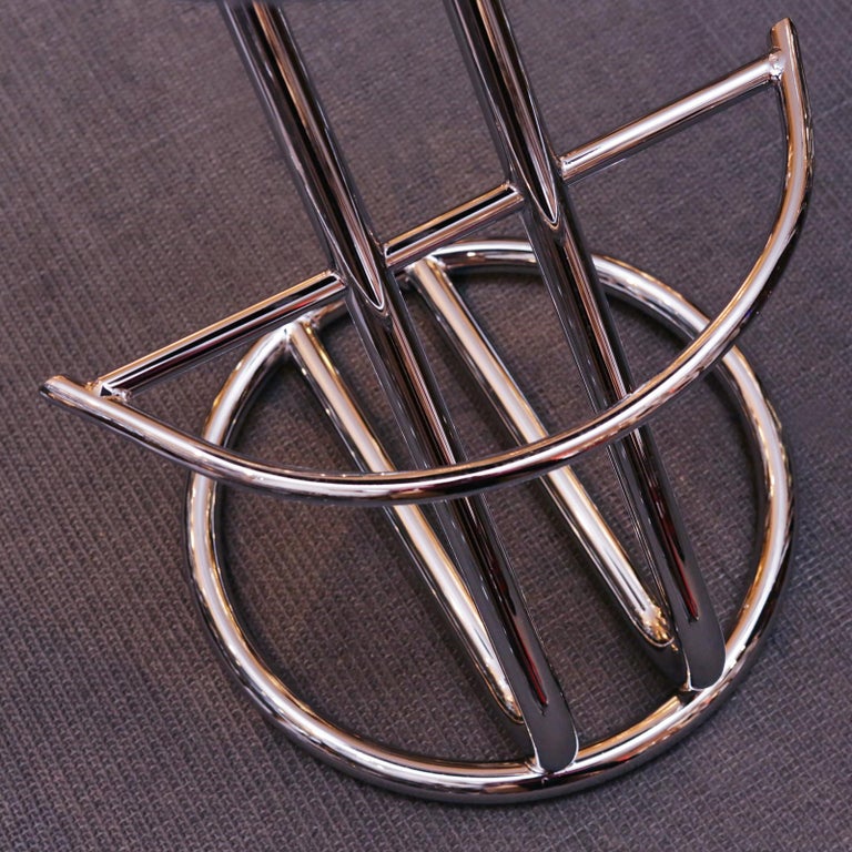Pony C Bar Stool with Polished Stainless Steel Base at 1stDibs