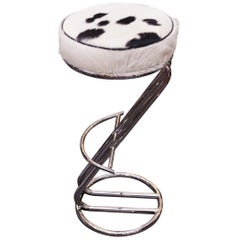 Pony C Bar Stool with Polished Stainless Steel Base
