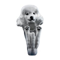Poodle Dog Sterling Silver 925 White Enamel Customizable Ring
