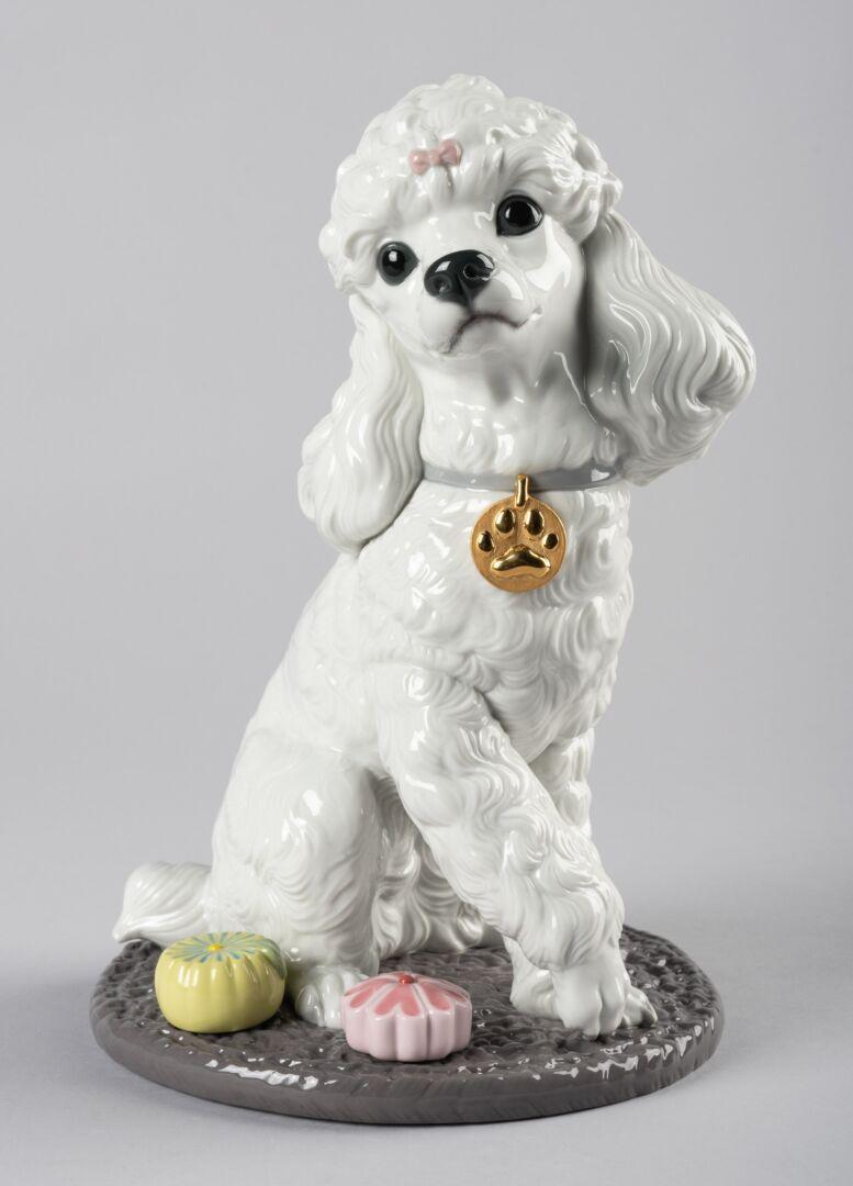 Lladró Poodle with Mochis Dog Figurine In New Condition In New York City, NY