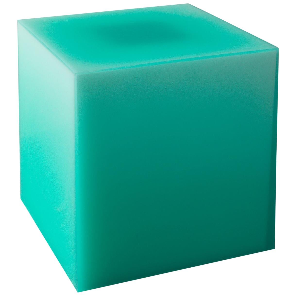 Pool Cube Resin Side Table/Stool  Turquoise by Facture REP by Tuleste Factory For Sale