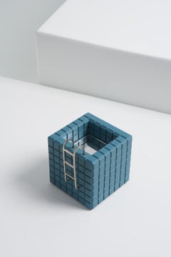 Pool Series, Mirror and PLA Blue Sculpture N1