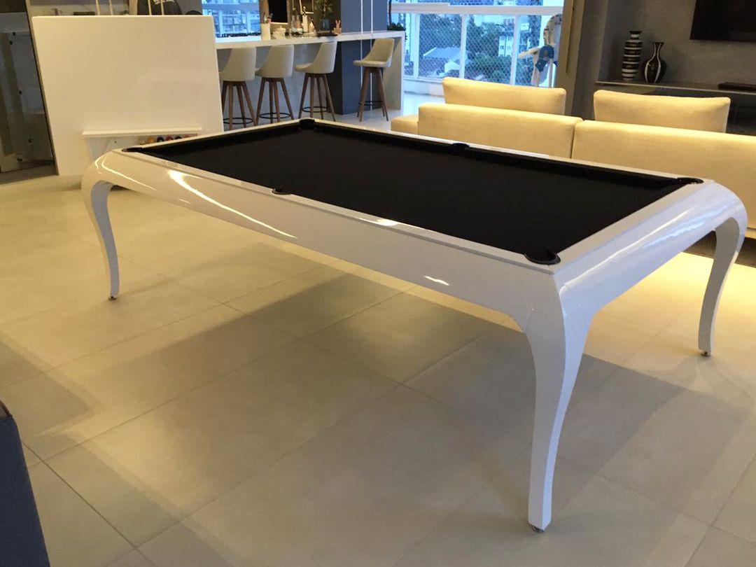 Pool Table with Dining Top in Black Laquer with the Graphite Felt For Sale 9