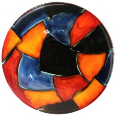 Poole English Pottery Postmodern Painted Centerpiece Charger Plate