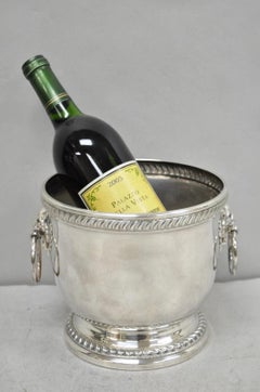 Poole English Regency Silver Plated Lion Head Champagne Chiller Ice Bucket