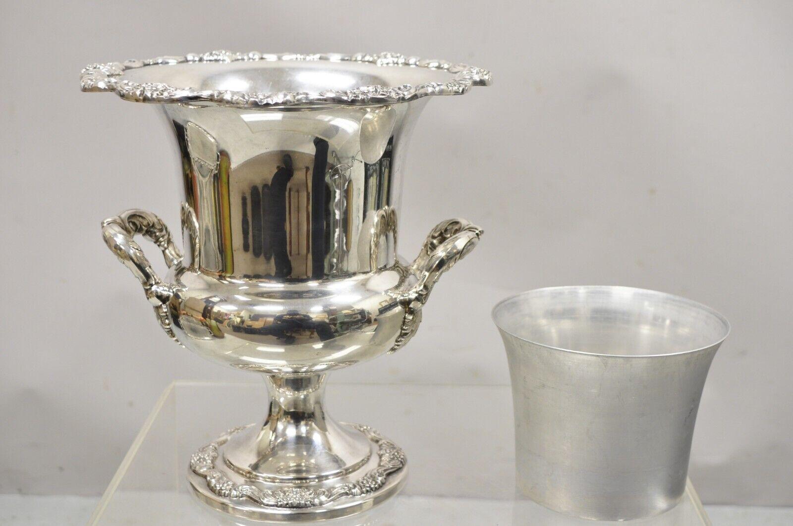 Poole English Regency Silverplate Trophy Cup Urn Champagne Wine Chiller Bucket 5
