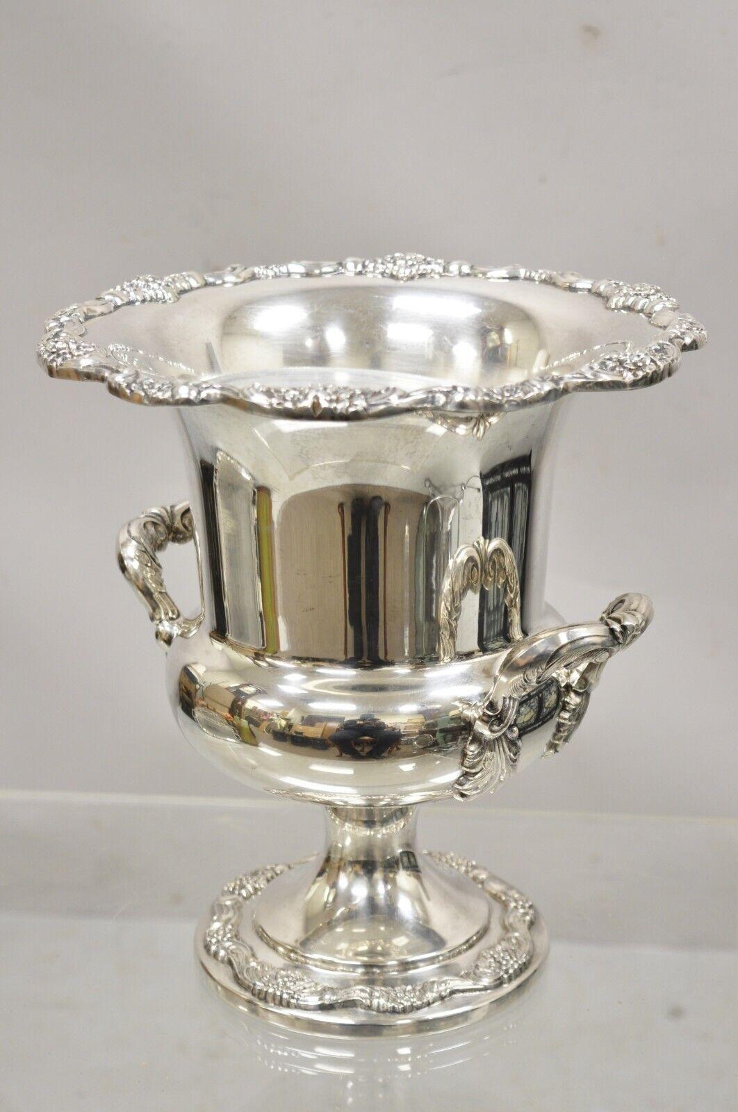 Poole English Regency Silverplate Trophy Cup Urn Champagne Wine Chiller Bucket 1