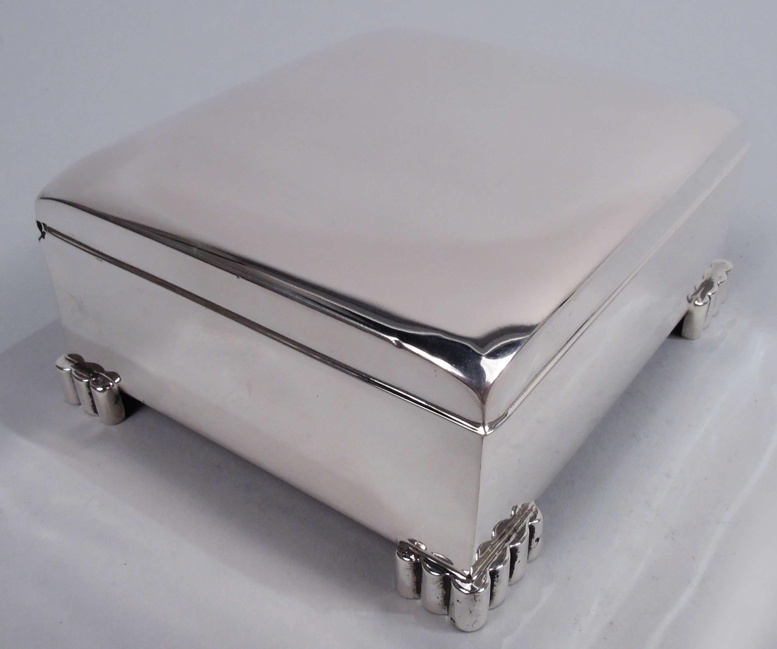 American Poole Midcentury Modern Classical Sterling Silver Box For Sale