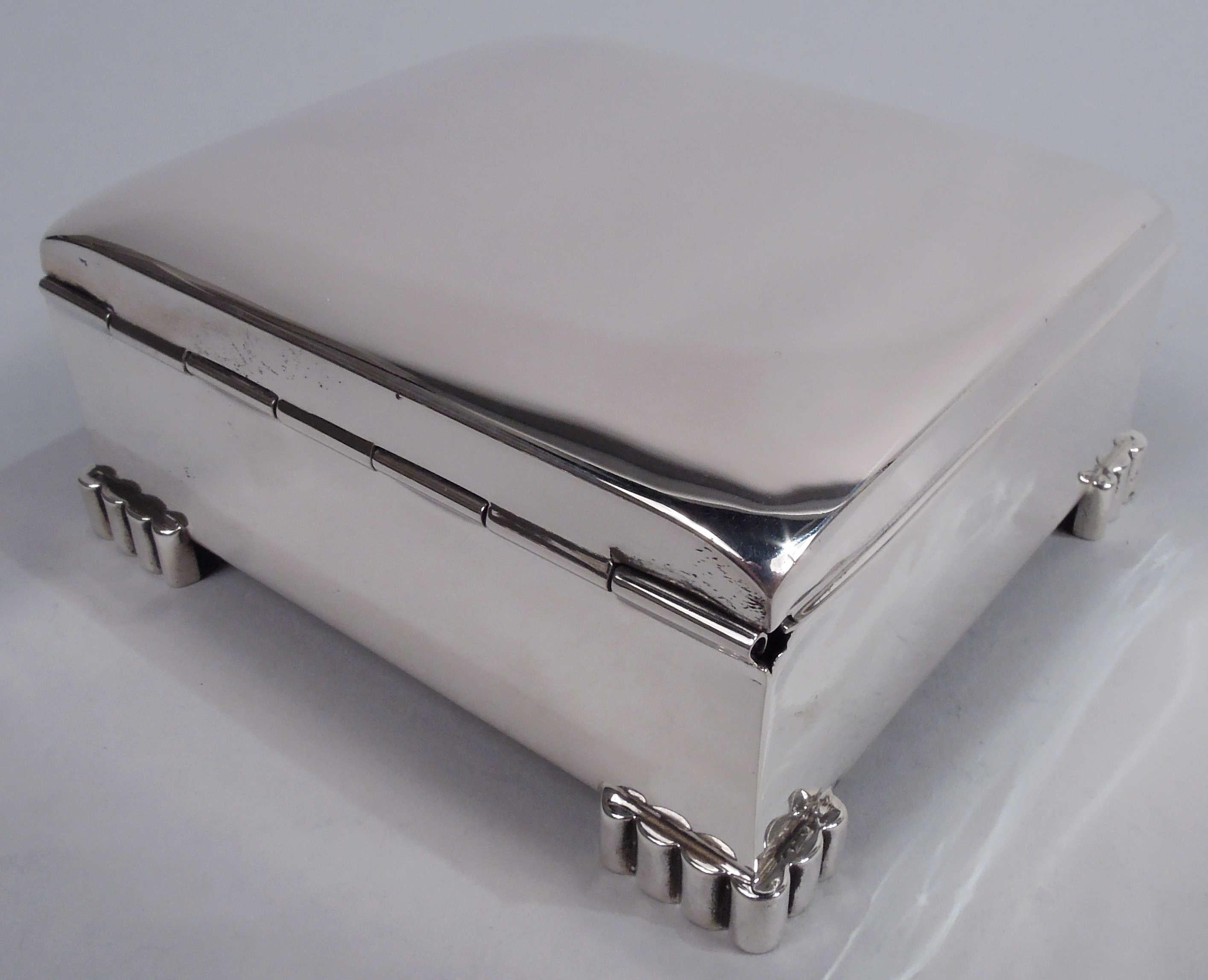 20th Century Poole Midcentury Modern Classical Sterling Silver Box For Sale