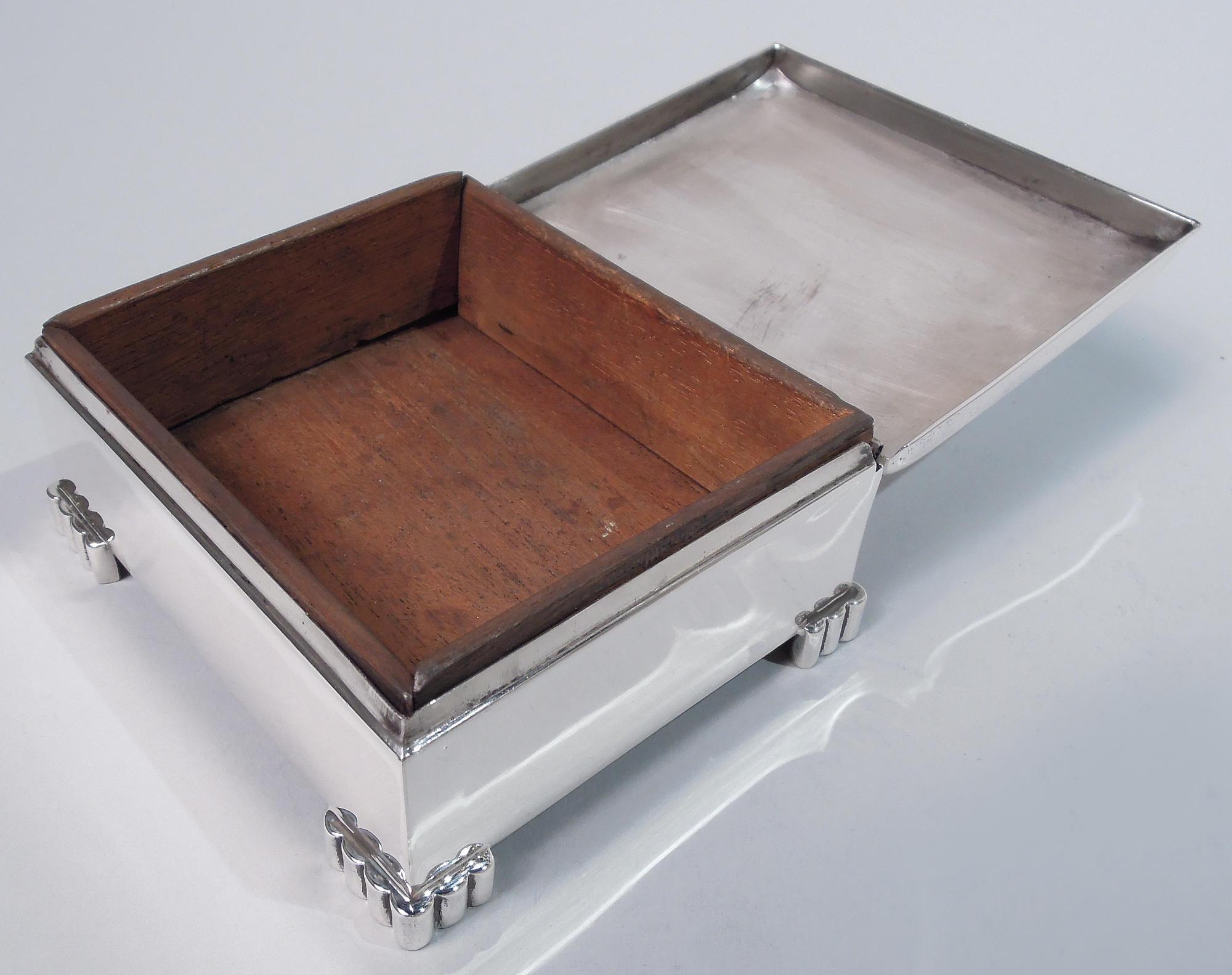 Poole Midcentury Modern Classical Sterling Silver Box For Sale 3
