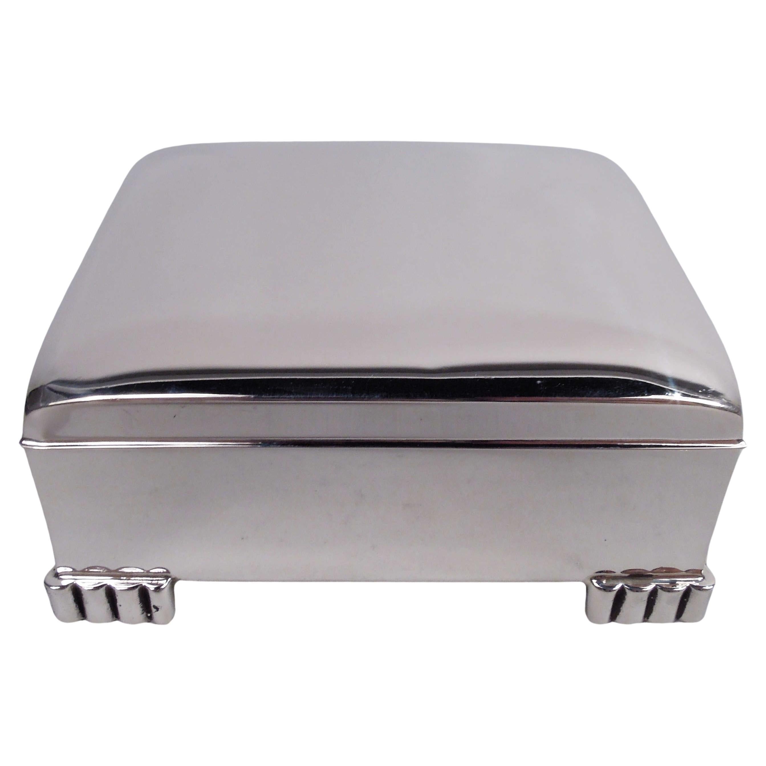 Poole Midcentury Modern Classical Sterling Silver Box For Sale