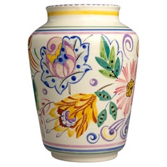 Vintage Poole Pottery Modernist Floral Vase