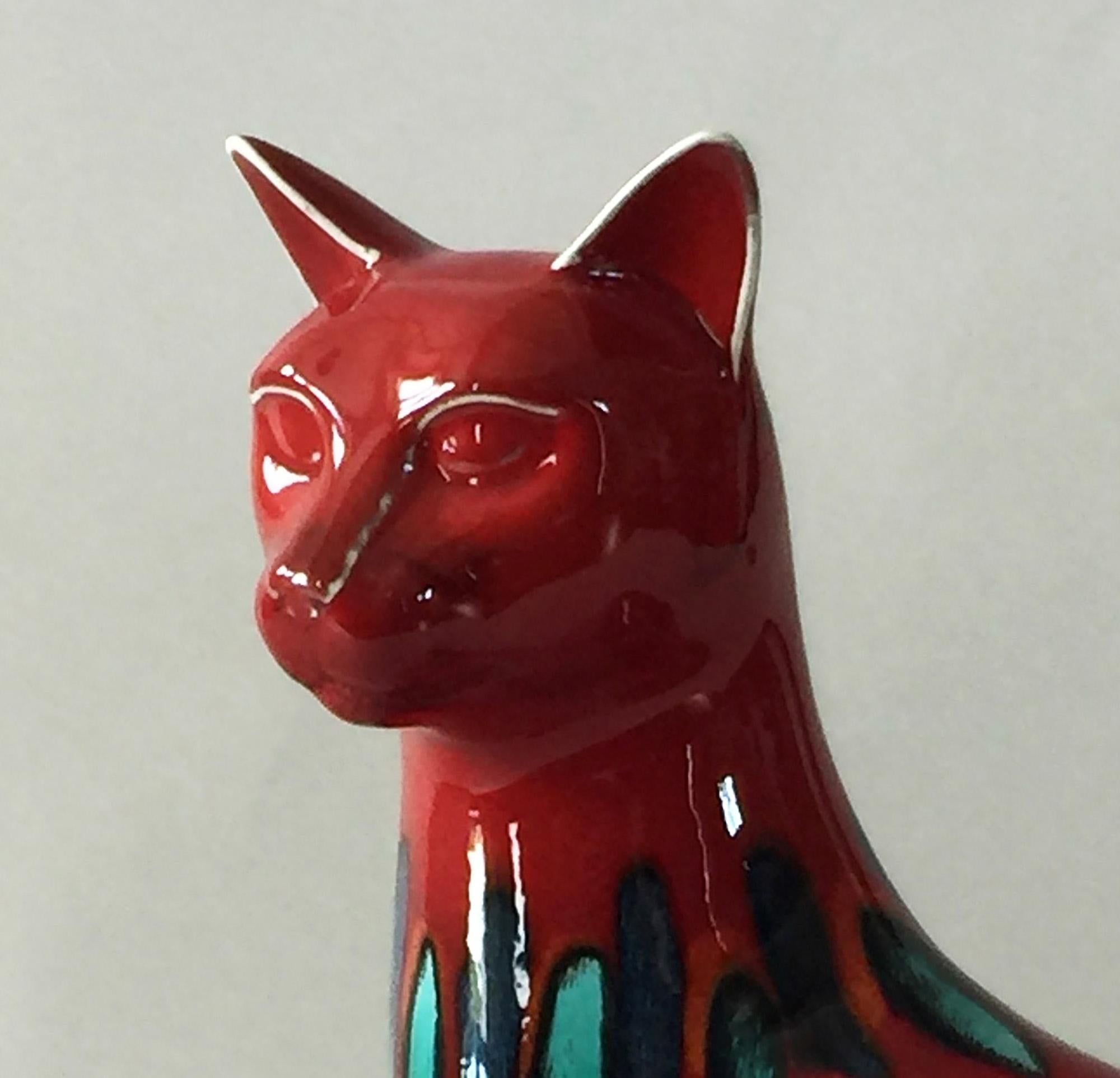 poole pottery red cat