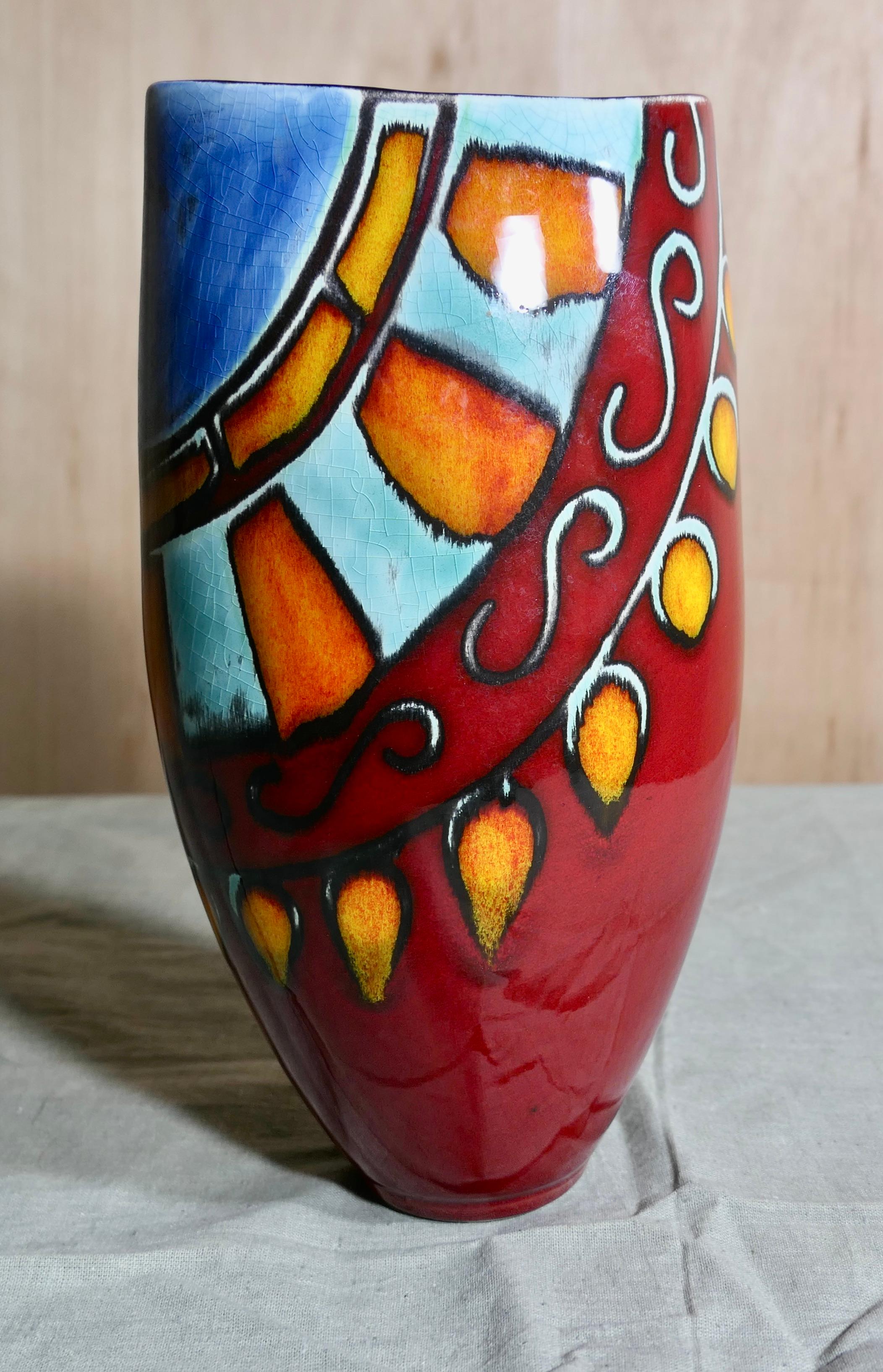 Poole Pottery Vase by Anita Harris   Lovely vibrant colours. A delightful piece For Sale 1