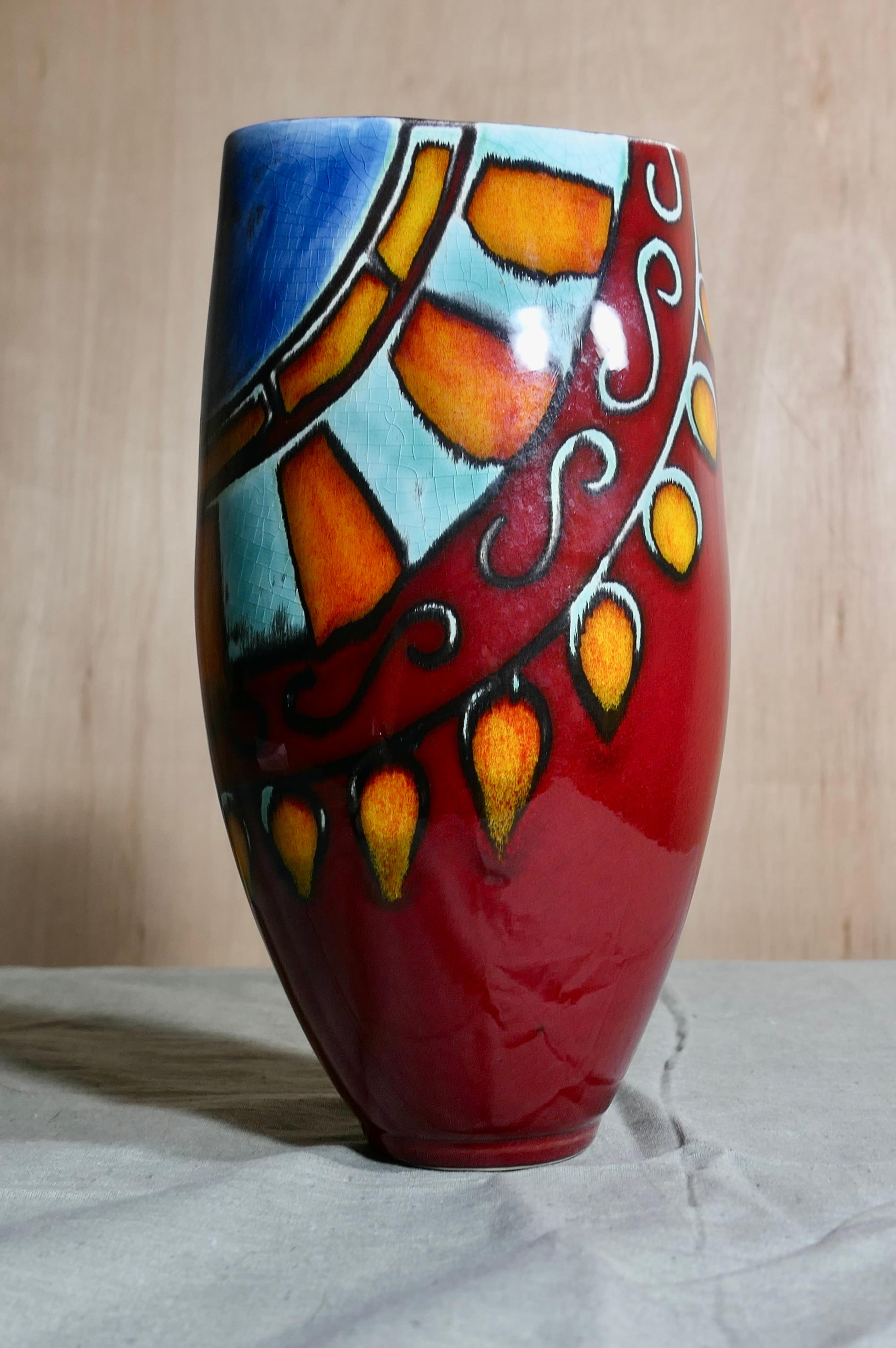 Poole Pottery Vase by Anita Harris   Lovely vibrant colours. A delightful piece For Sale 2