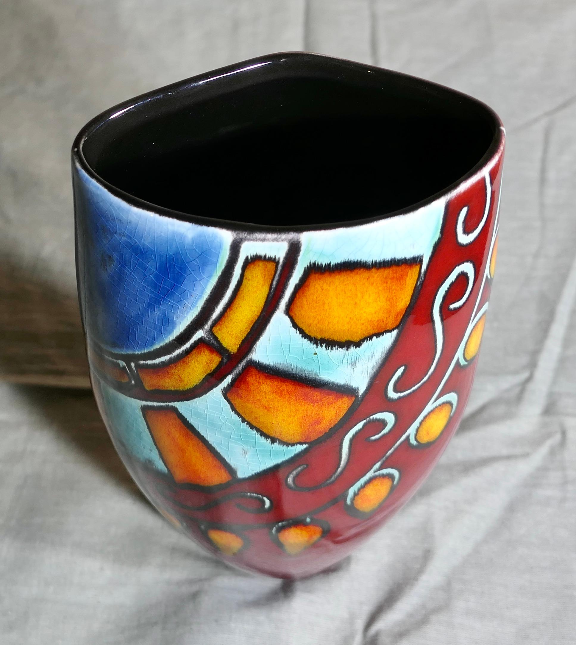 Poole Pottery Vase by Anita Harris   Lovely vibrant colours. A delightful piece For Sale 3