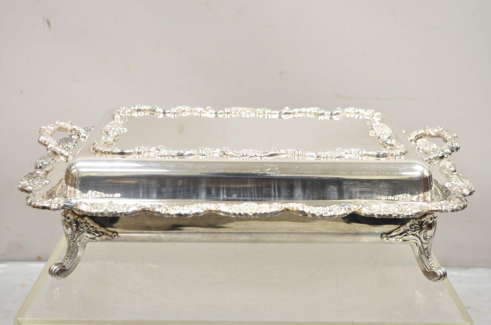 Poole Silver Victorian Silver Plated Large Lidded Covered Serving Platter Dish For Sale 8