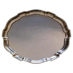 Retro Poole Sterling Silver "Chippendale" Tray - An award to Jesse Owens