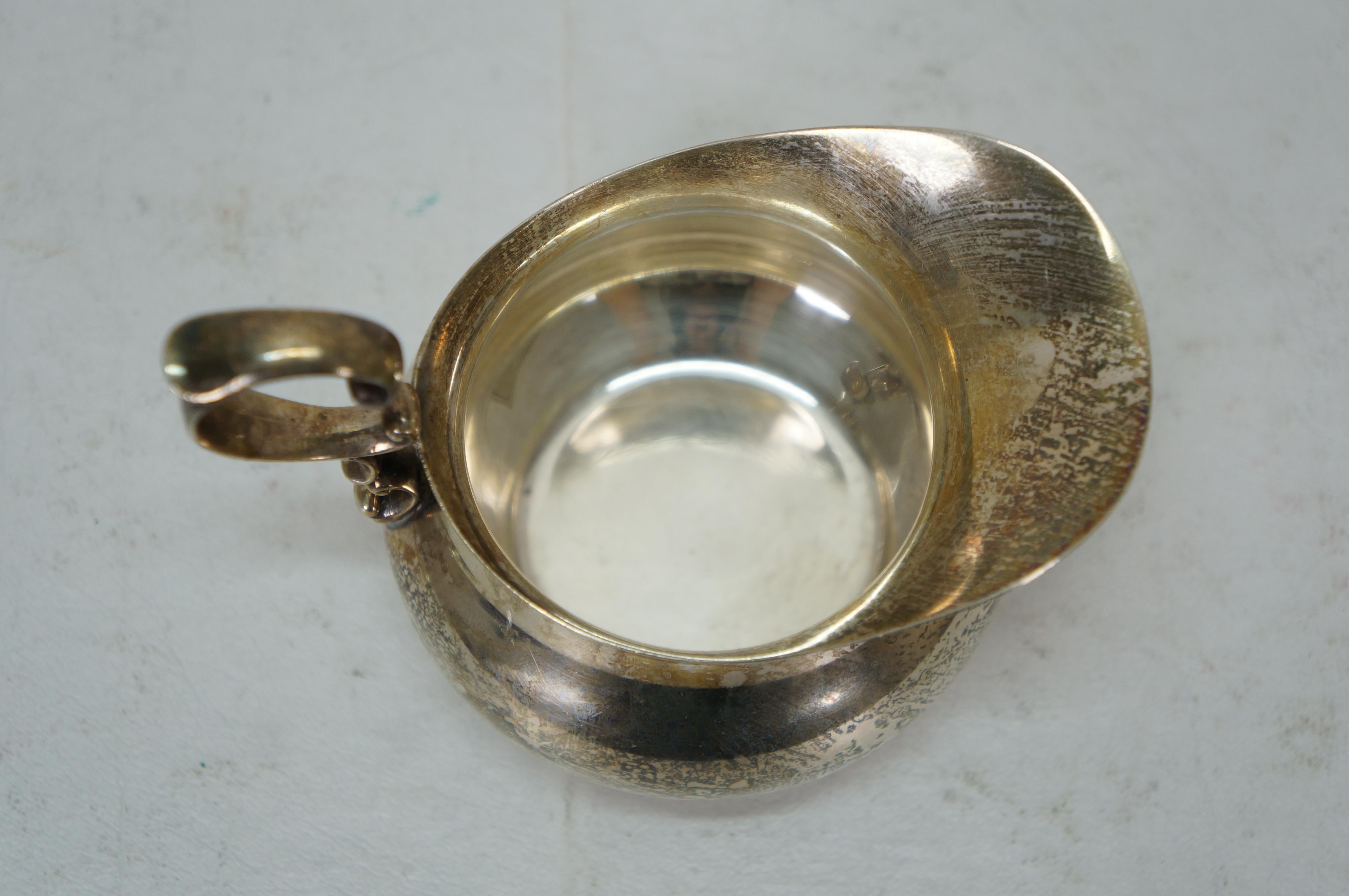 Poole Sterling Silber Sauce Sauciere Creamer Pitcher & Unterteller 182 g im Angebot 5