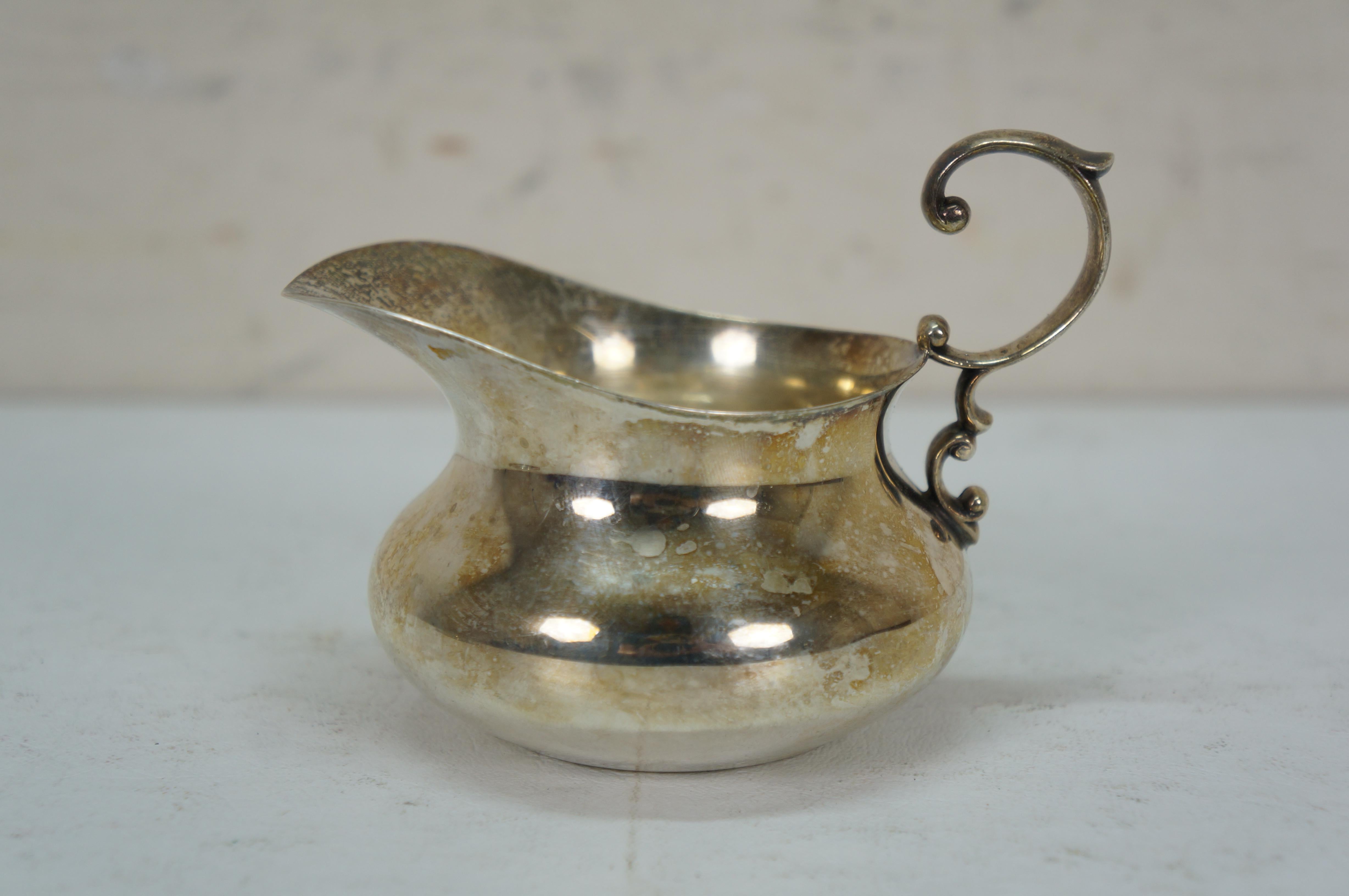 Poole Sterling Silber Sauce Sauciere Creamer Pitcher & Unterteller 182 g im Angebot 3