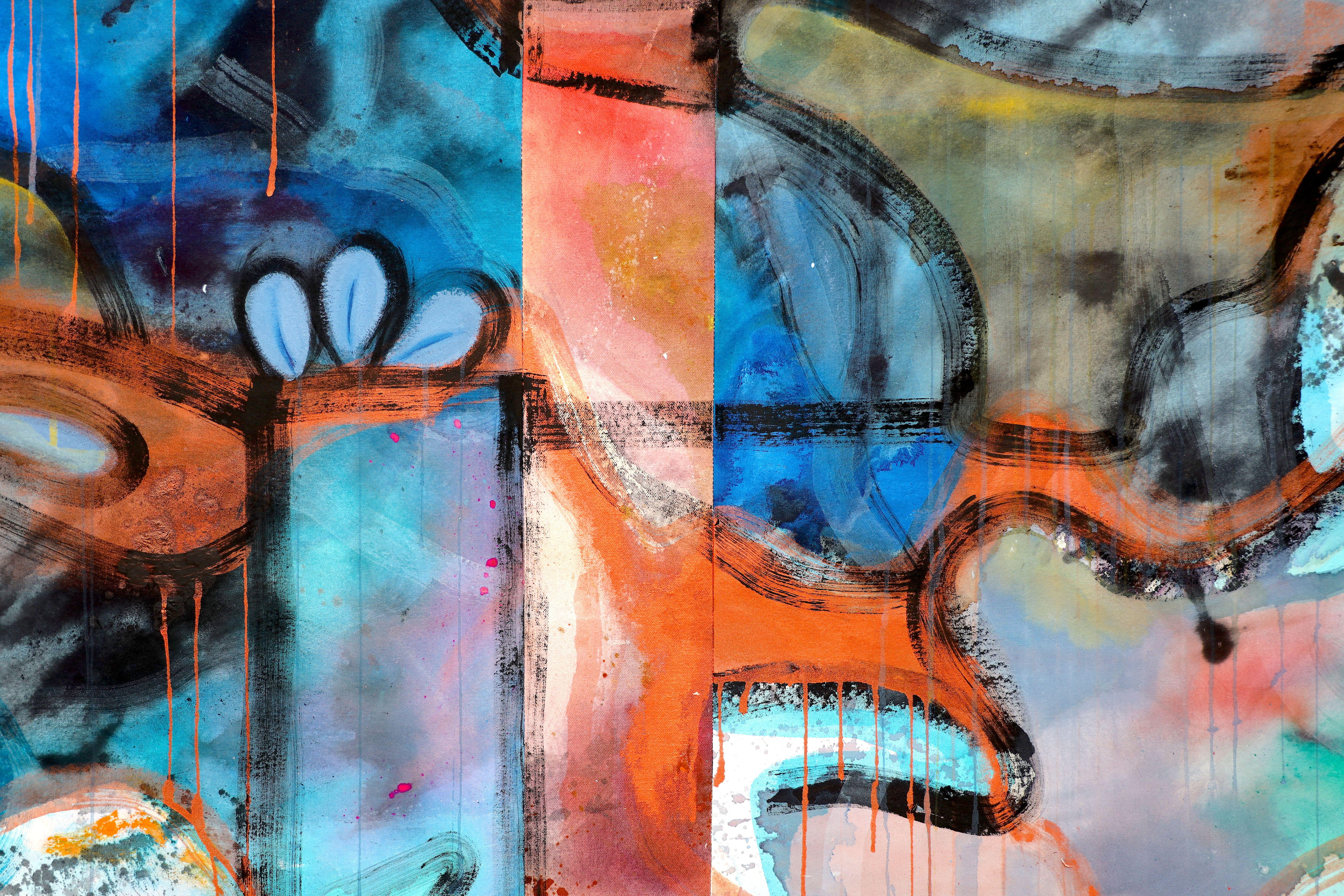 Do it anyway - Abstract Geometric Acrylic Painting For Sale 1
