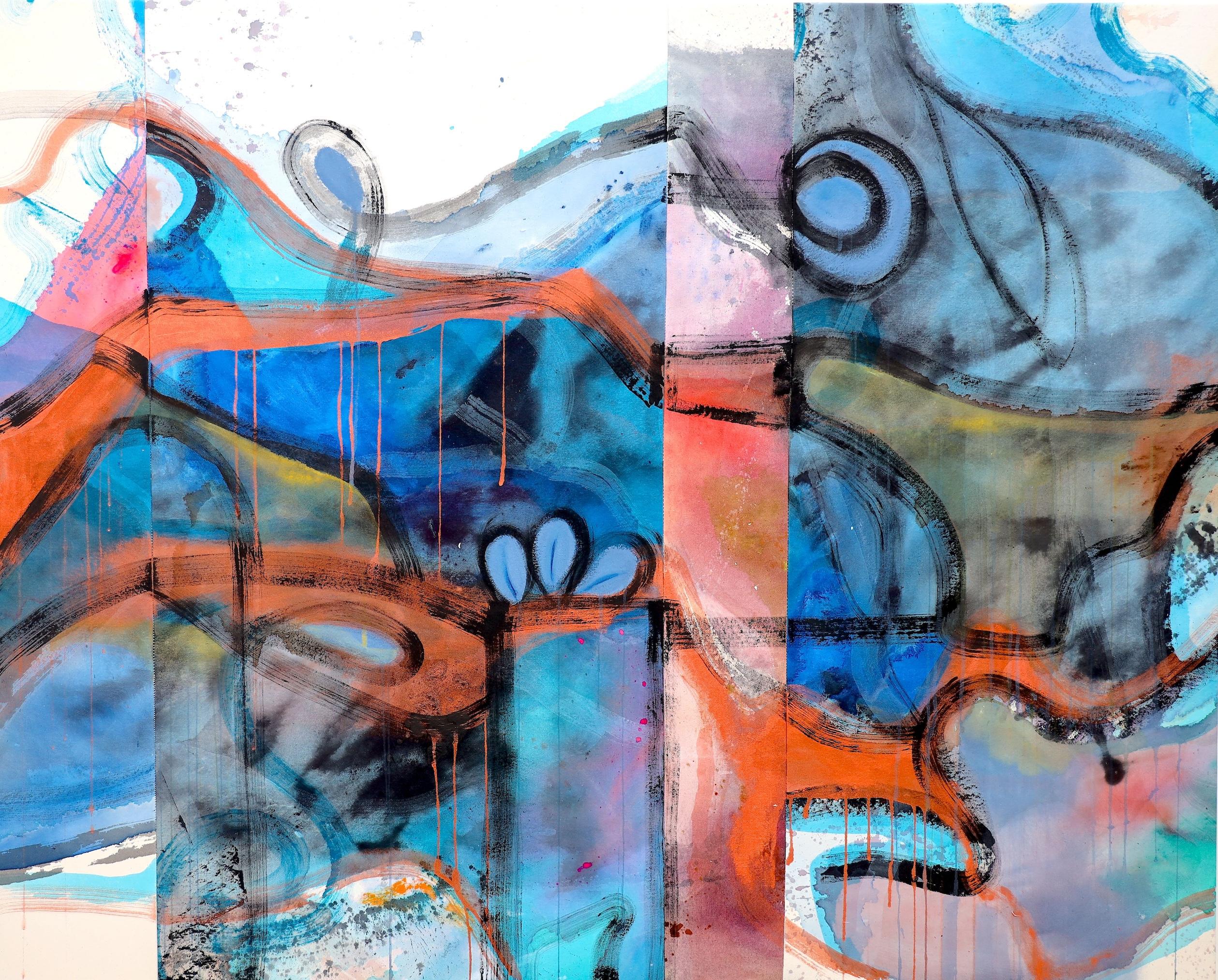 Poonam Choudhary Abstract Painting - Do it anyway - Abstract Geometric Acrylic Painting